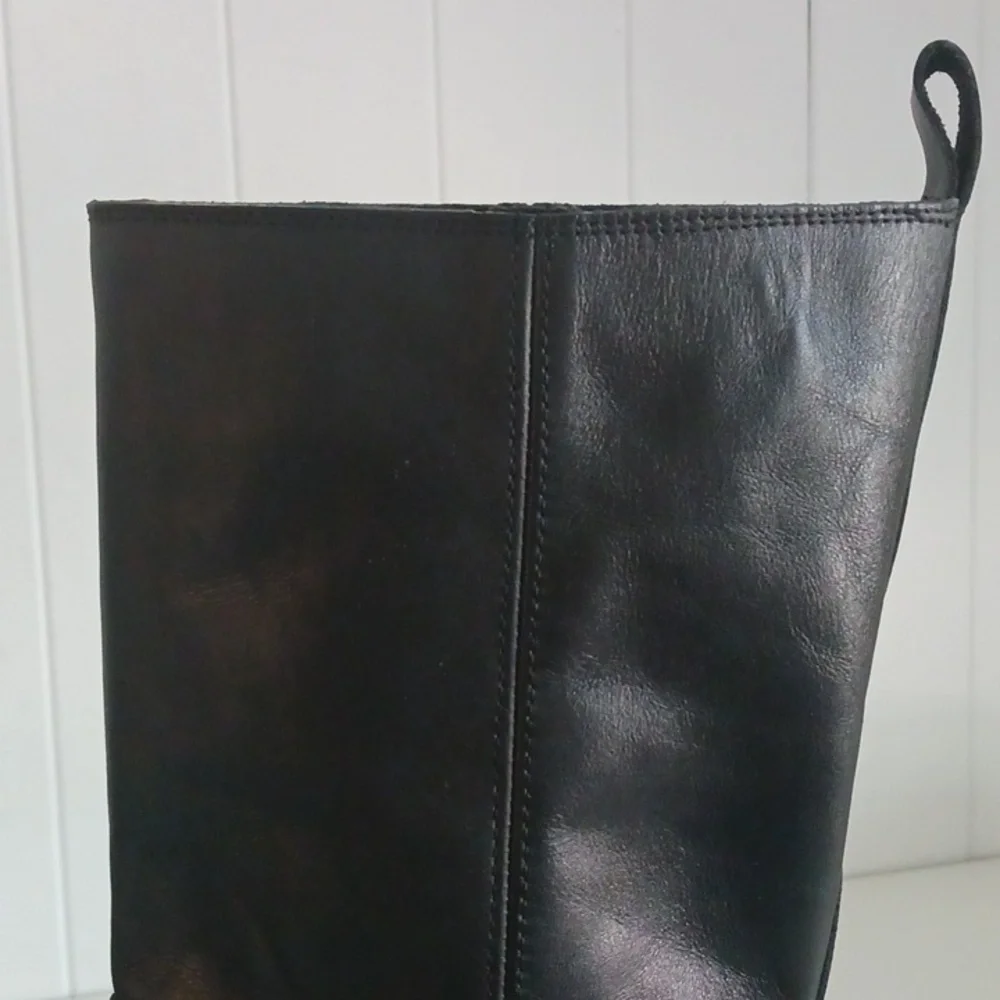 Topshop Black Leather Moto New Boots. - Picture 7 of 7